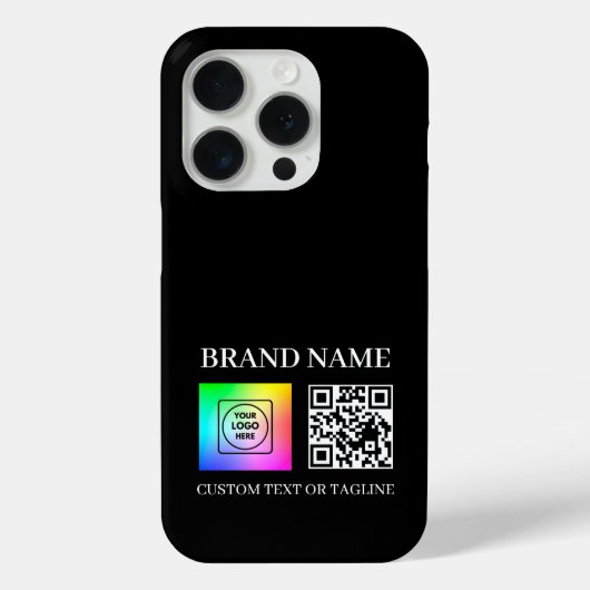 Custom QR Code Business Logo Branding iphone case (Achterkant)