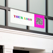 Custom QR Code Business Logo Promotional Banner (Buitenkant Gebouw)