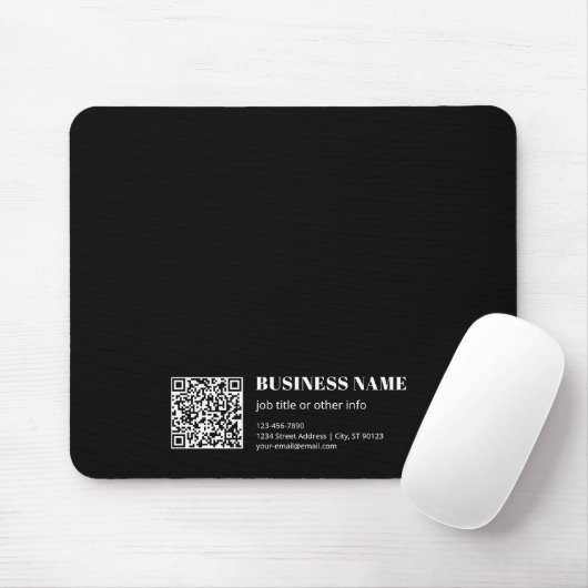 Custom QR code & Editable Retro-Modern Text Muismat (Met muis)