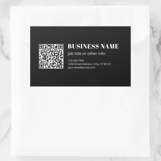 Custom QR code & Editable Retro-Modern Text Rechthoekige Sticker (Tas)