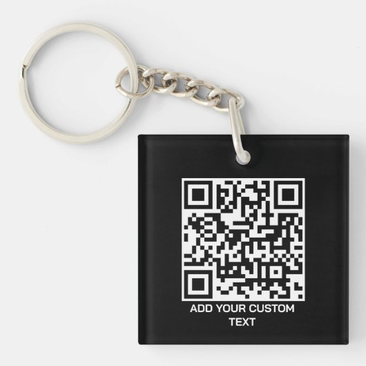Custom QR Code Keychain – Modern Personalized desi (voorkant)