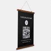 Custom QR Code Logo and Text Branding Display Hangend Wandkleed (Gebogen)