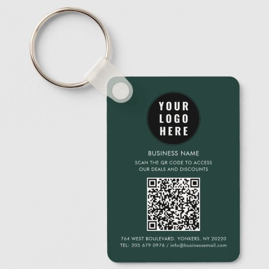  Custom QR Code Modern Logo Minimalist Business Sleutelhanger (Voorkant)