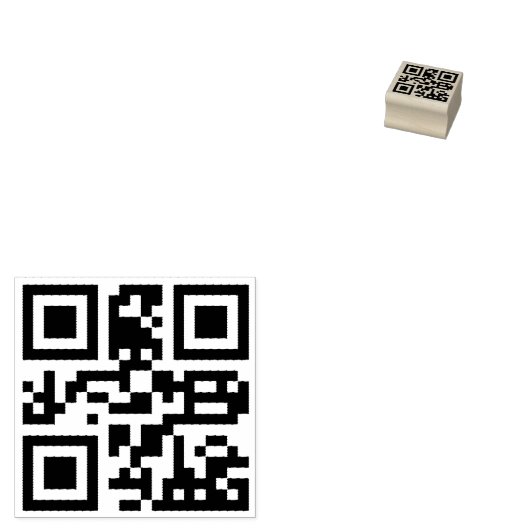 Custom QR Code Scannable Website Address Rubber St Rubberstempel (Gestempeld)