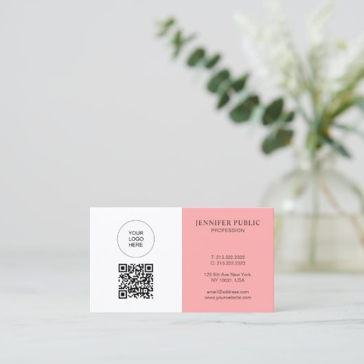 Custom QR Code Upload Logo Here Create Your Own Visitekaartje (Staand voorkant)