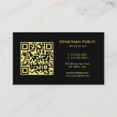 Custom QR Code Your Company Logo Black And Gold Visitekaartje (Voorkant)