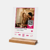 Custom QR Music Photo Plaque with Romantic Album  (Angle)