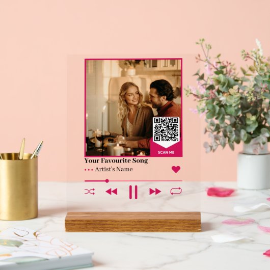Custom QR Music Photo Plaque with Romantic Album  (Mariage)