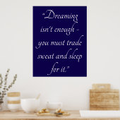 Custom Quote Art Decorative Dark Blue Poster (Keuken)