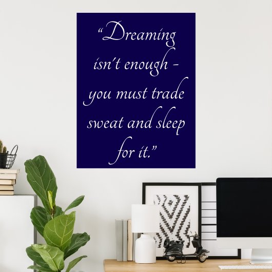 Custom Quote Art Decorative Dark Blue Poster (Thuiskantoor)