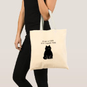 Custom Quote Black Cat Deep Thinking Mode  Tote Bag (Voorkant (product))