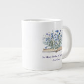Custom Quote Blue Flowers Grow From Book Extra Grote Beker (Voorkant rechts)