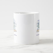 Custom Quote Blue Flowers Grow From Book Extra Grote Beker (Voorkant)
