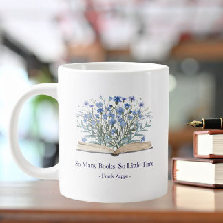 Custom Quote Blue Flowers Grow From Book Extra Grote Beker