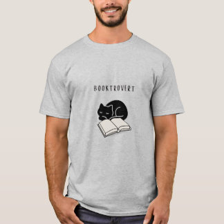 Custom Quote Booktrovert Minimalist Cat Men’s T-shirt