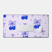 Custom Quote Cherry Pattern Desk Mat (Keyboard & Muis)