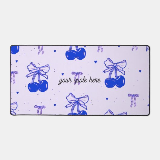 Custom Quote Cherry Pattern Desk Mat (Voorkant)