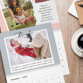 Custom Quote Familie Foto's Uniek Kleurrijk 2025 Kalender