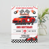 Custom Race Auto verjaardagsfeestje Kaart (Staand voorkant)