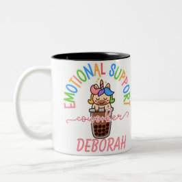 Custom Rainbow Eenhoorn Werk Bestie Koffie Gift Tweekleurige Koffiemok