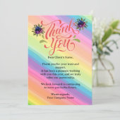 Custom Rainbow Floral Small Business Client Bedankkaart (Staand voorkant)