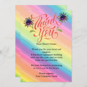 Custom Rainbow Floral Small Business Client Bedankkaart (Voorkant / Achterkant)