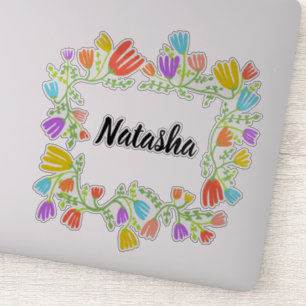 CUSTOM Rainbow FLoral Sticker
