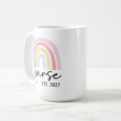 Custom Rainbow Nurse Graduation Mug Gift for Her (Devant gauche)