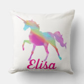 Custom. Rainbow Unicorn. Kussen (Voorkant)
