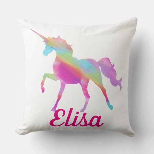 Custom. Rainbow Unicorn. Kussen (Voorkant)