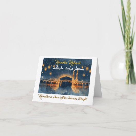 Custom Ramadan Mubarak Card – Personalized Arabic  (Voorkant)