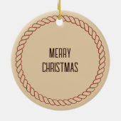 Custom Ranch Cowboy laarzen en Pet met touw Keramisch Ornament (Achterkant)