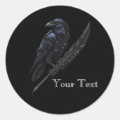 Custom Raven on Quill Sticker (Devant)
