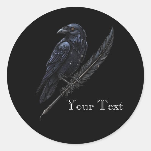 Custom Raven on Quill Sticker (Devant)