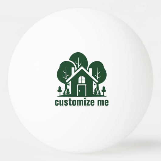 Custom Real Estate Company Green Forest House Pingpongballen (Voorkant)