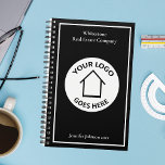 Custom Real Estate Company Your Logo Realtor 2024<br><div class="desc">Ce planificateur personnalisé chic de realtor 2024 est personnalisé avec le logo de votre entreprise immobilière dans le centre. Ajoutez le nom et l'agent de votre société immobilière sur ce design moderne pour un cadeau de vacances élégant et customisé.</div>