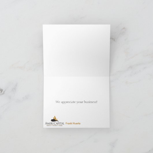 CUSTOM Real Estate Hartelijk dank voor uw zakelijk Bedankkaart (Binnen)