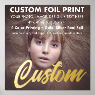 Custom Real Folie (Goud of Zilver) Afdrukken 16" x