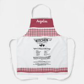 Custom Recept Rood Wit Boerderij Buffalo Plaid Schort (Voorkant)