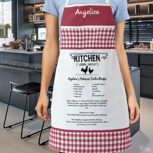 Custom Recept Rood Wit Boerderij Buffalo Plaid Schort