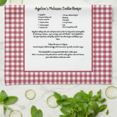 Custom Recept Rood Wit Boerderij Buffalo Plaid Theedoek (Gevouwen)