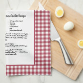 Custom Recept Rood Wit Boerderij Buffalo Plaid Theedoek (Quarter Fold)