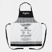 Custom Recept Zwart Wit Boerderij Buffalo Plaid Schort (Voorkant)