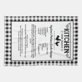 Custom Recept Zwart Wit Boerderij Buffalo Plaid Theedoek (Horizontaal)