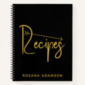 Custom Recipe Journal (Black Book & Gold Script) (Devant)