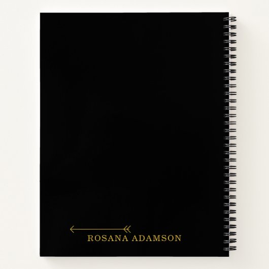 Custom Recipe Journal (Black Book & Gold Script) (Dos)