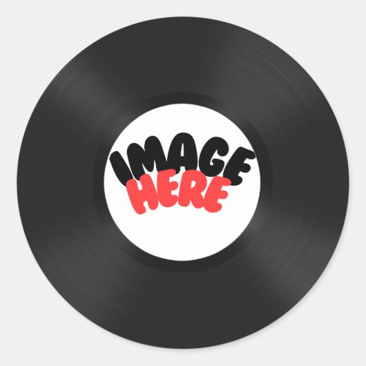 Custom Record Personalize Ronde Sticker (Voorkant)