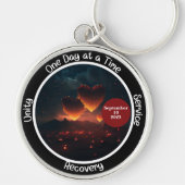 Custom Recovery Milestone Gift - Harten Sleutelhanger (Voorkant)