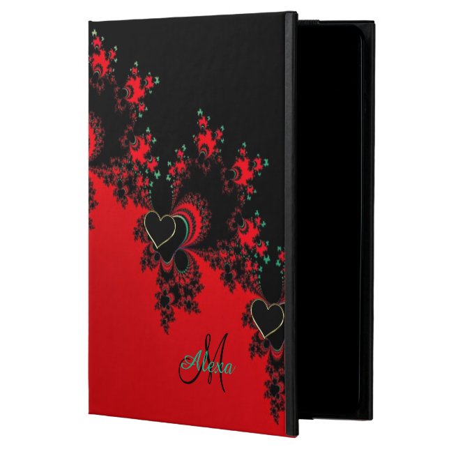 Custom Red Black Heart Fractal iPad Air 2 Hoesje (Voorkant)