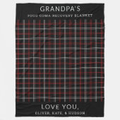 Custom Red Black Plaid Funny Opa uit het Kinder Fleece Deken (Voorkant)